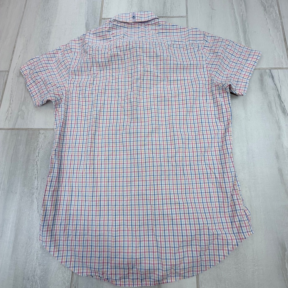 Marine Layer Mens XL Short Sleeve Button Down Shirt Multi Color Stripe 15799